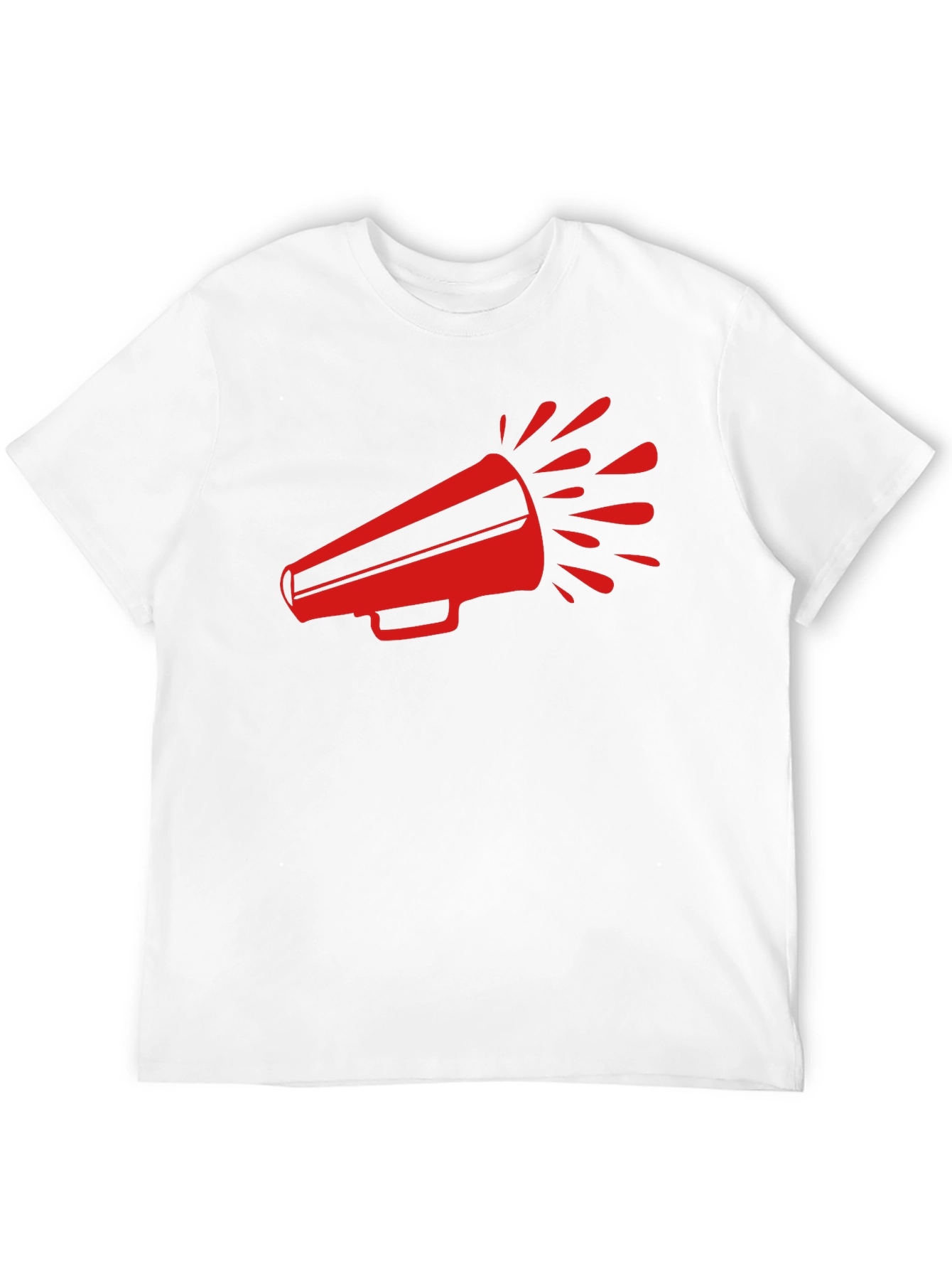 Red Megaphone Graphic Tee - Bold Black T-Shirt