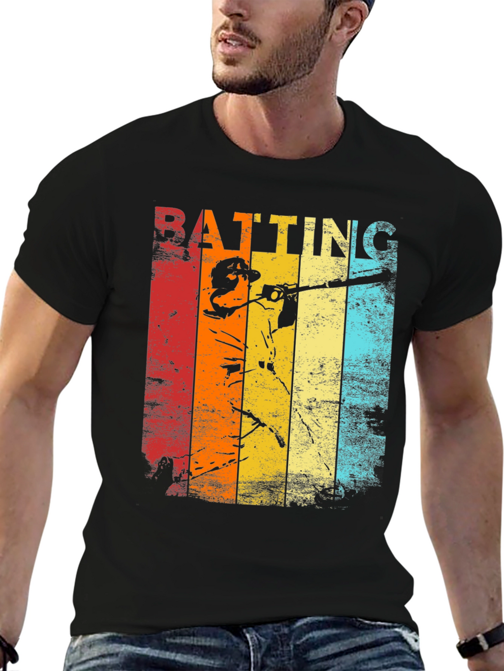Retro Baseball Batting T-Shirt