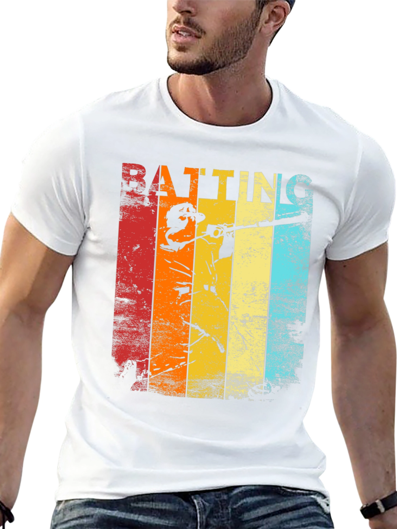 Retro Baseball Batting T-Shirt