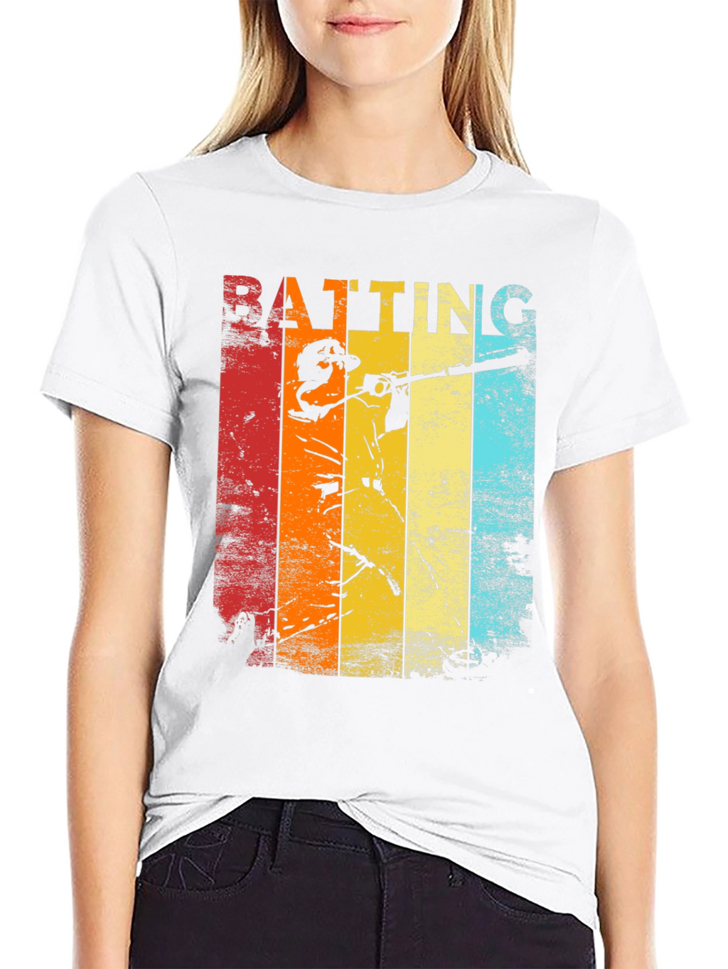 Retro Baseball Batting T-Shirt