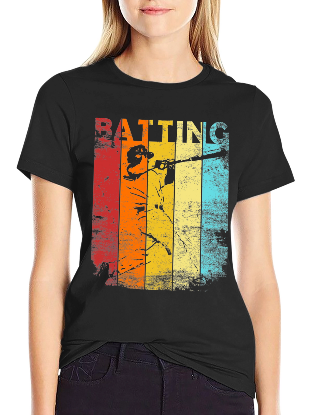 Retro Baseball Batting T-Shirt