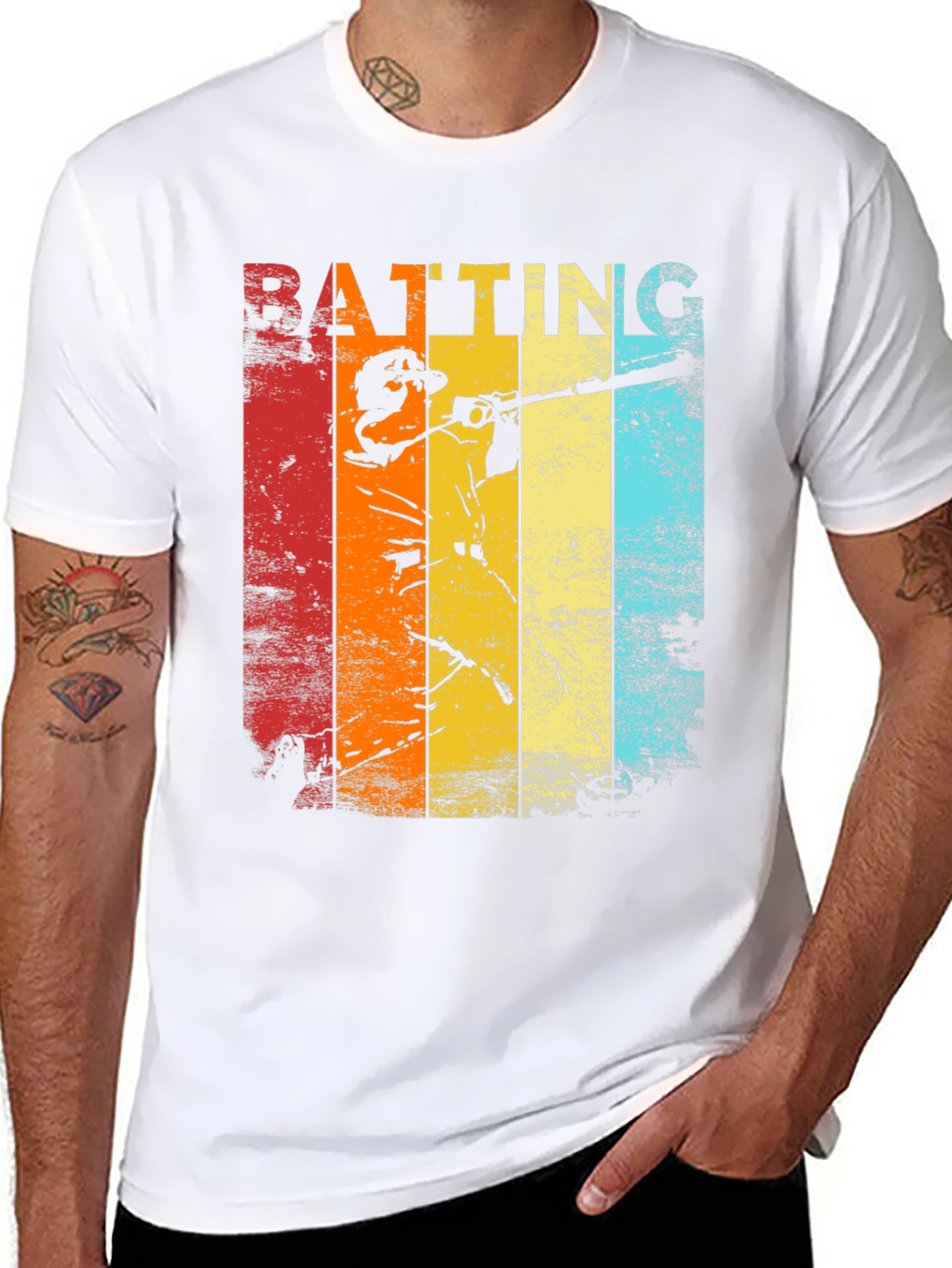 Retro Baseball Batting T-Shirt