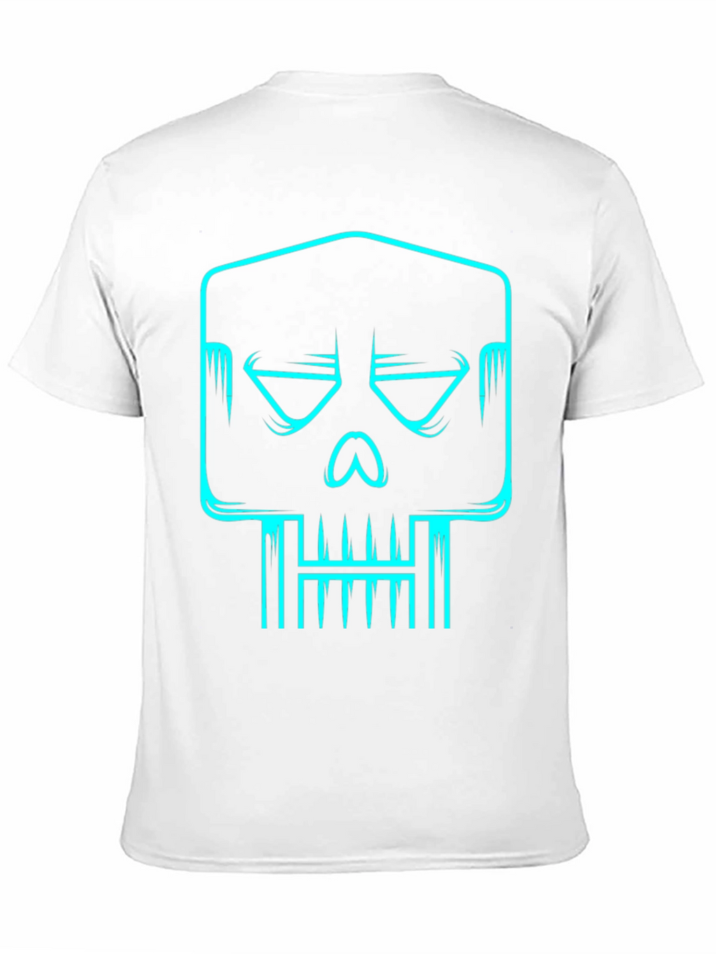 Cyber Skull Graphic Tee - Black Cotton T-Shirt