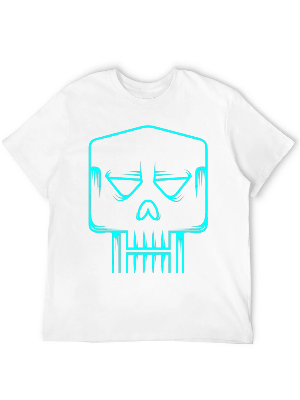 Cyber Skull Graphic Tee - Black Cotton T-Shirt