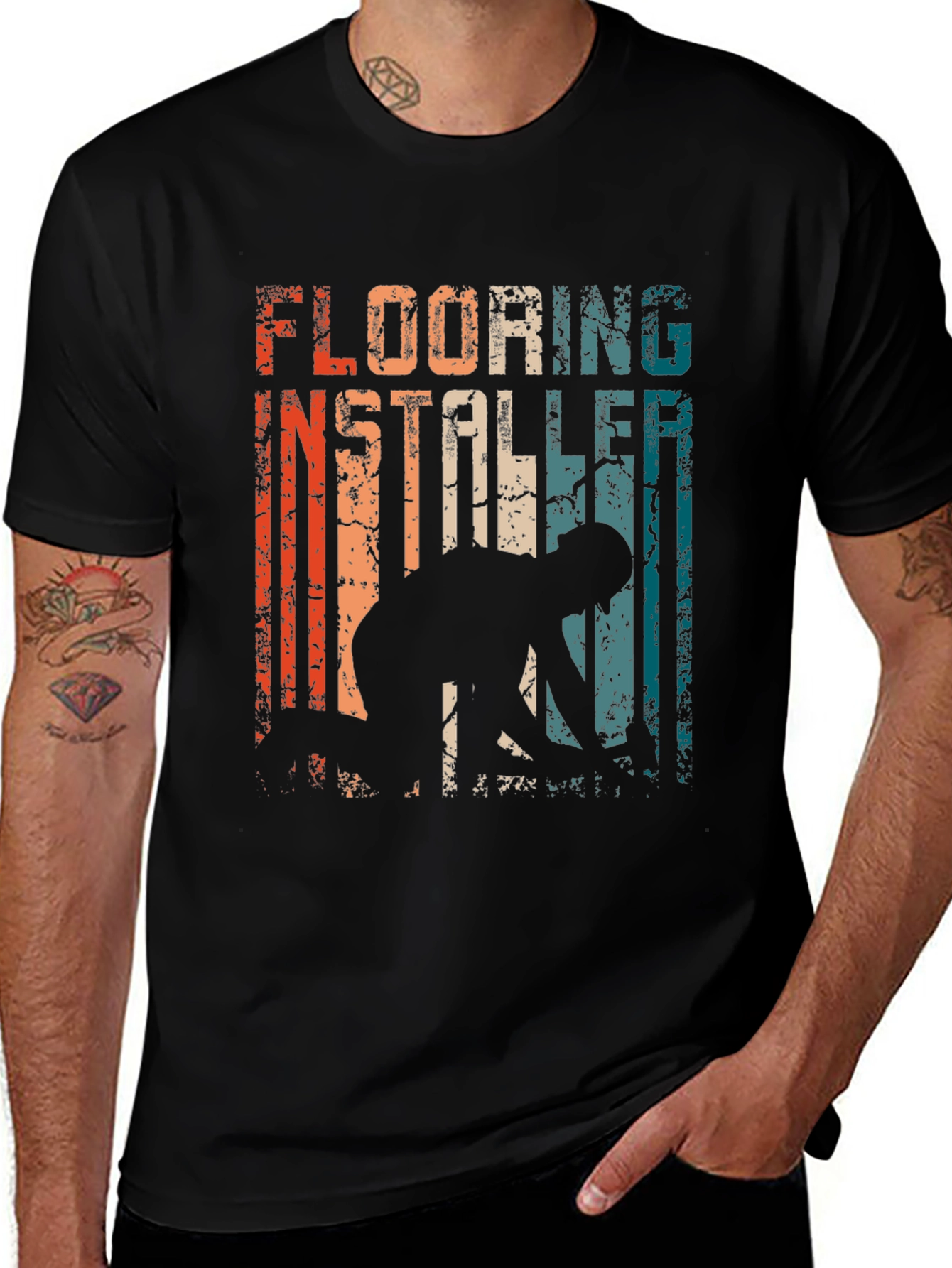 Flooring Installer Retro Graphic Tee