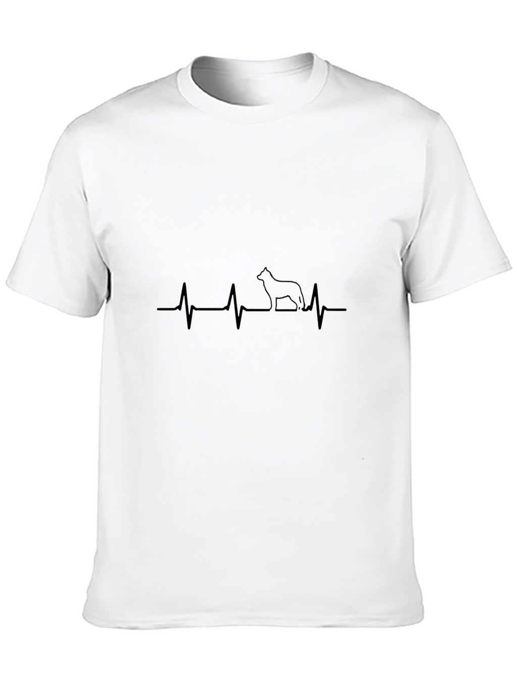 Dog Heartbeat T-Shirt - Mens Black Tee