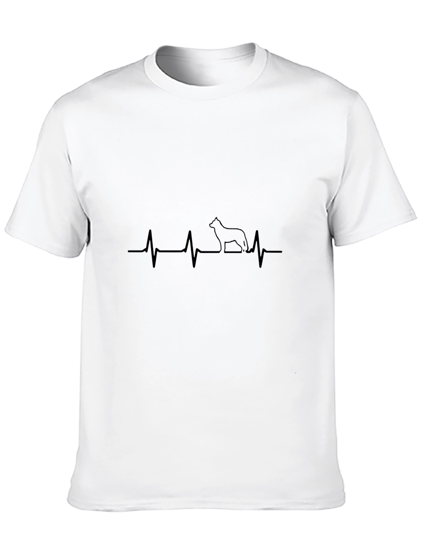 Dog Heartbeat T-Shirt - Mens Black Tee