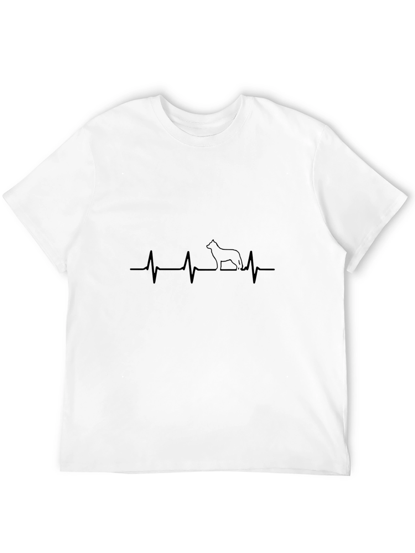 Dog Heartbeat T-Shirt - Mens Black Tee