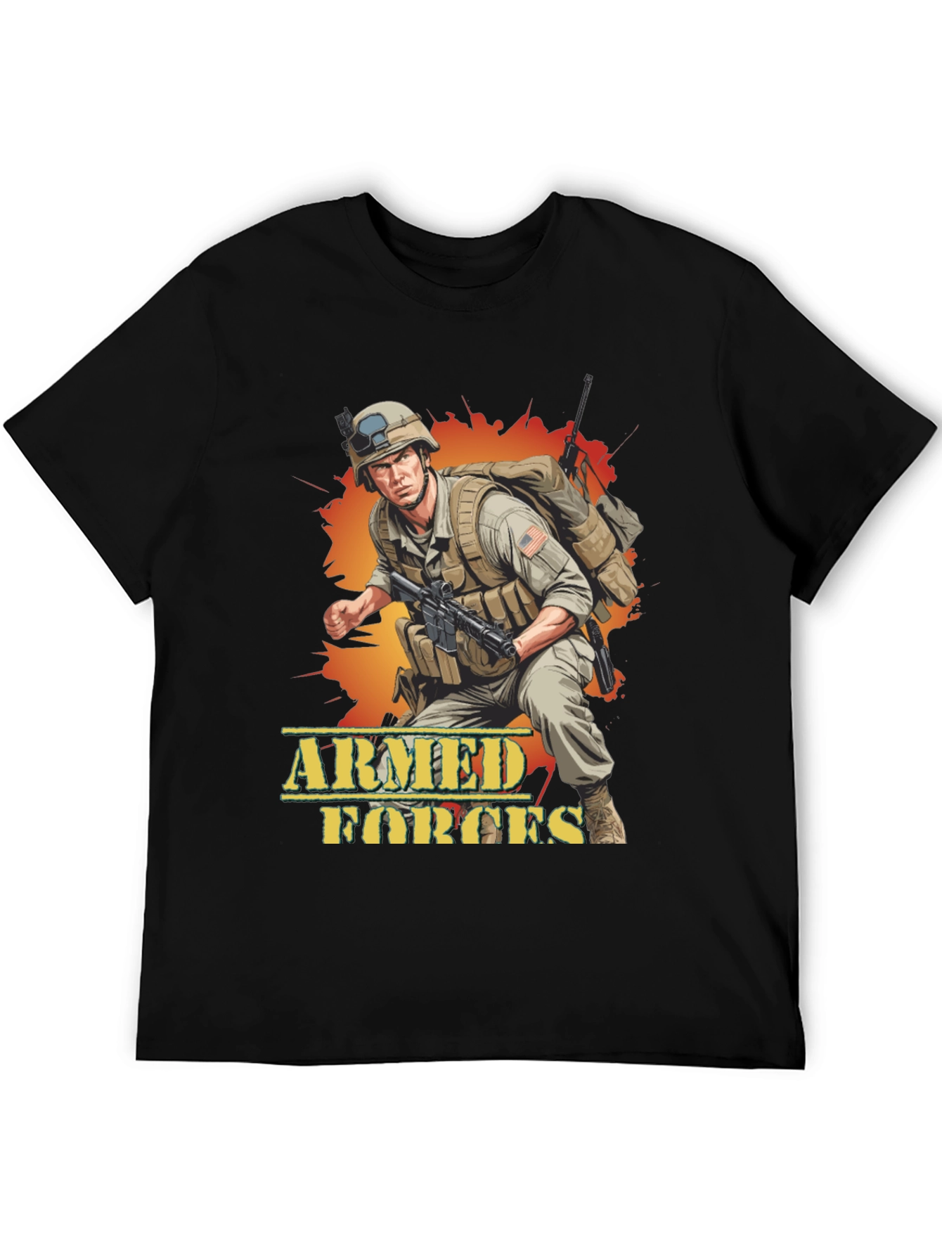Armed Forces Graphic Tee - Military Soldier Design