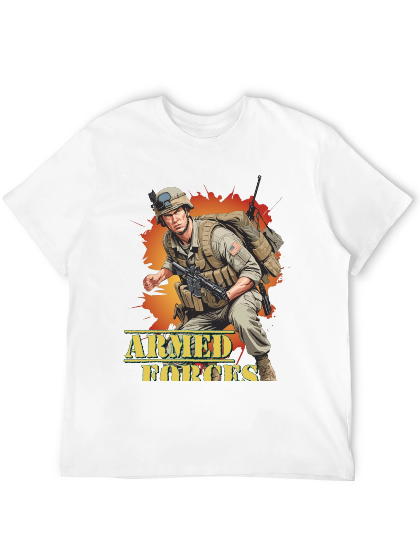 Armed Forces Graphic Tee - Military Soldier Design