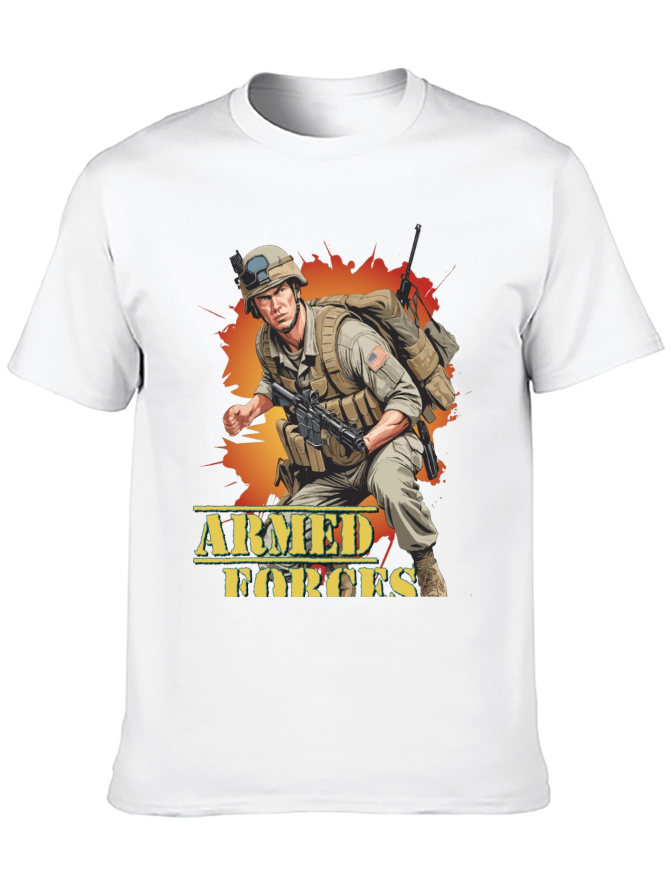 Armed Forces Graphic Tee - Military Soldier Design