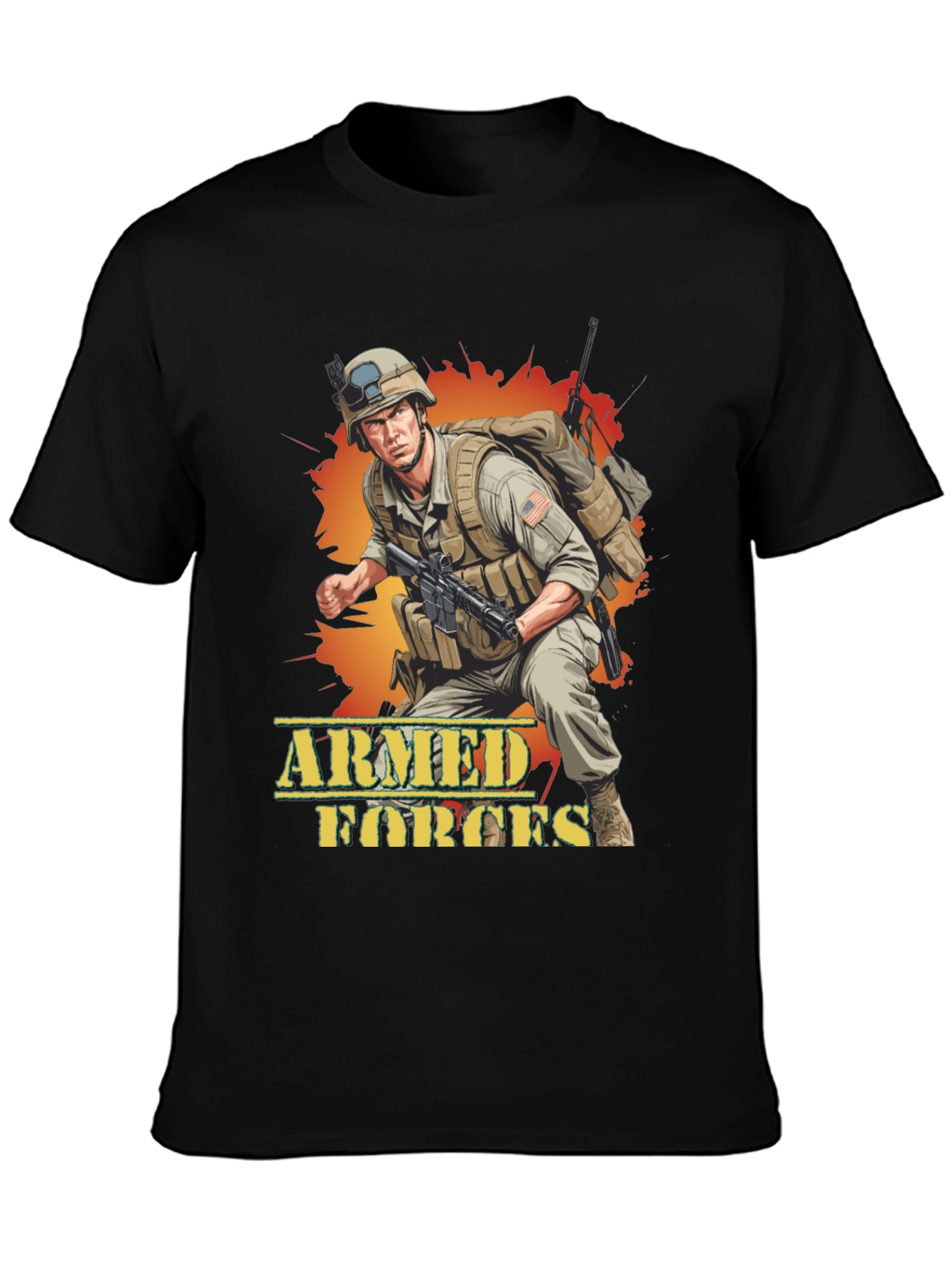Armed Forces Graphic Tee - Military Soldier Design