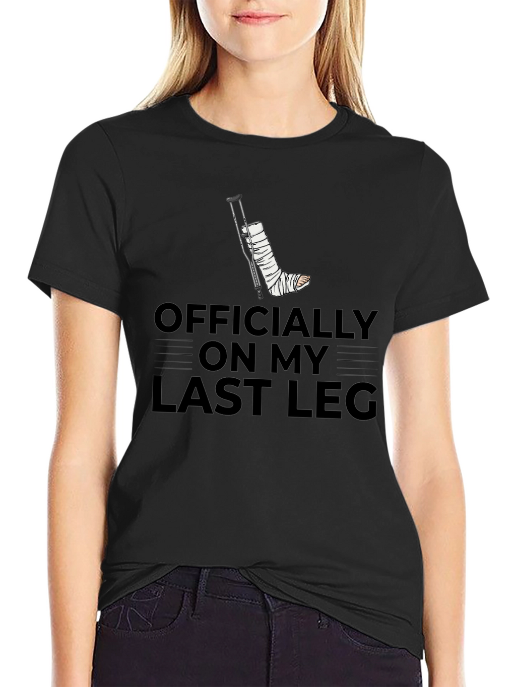 Officially On My Last Leg Black T-Shirt
