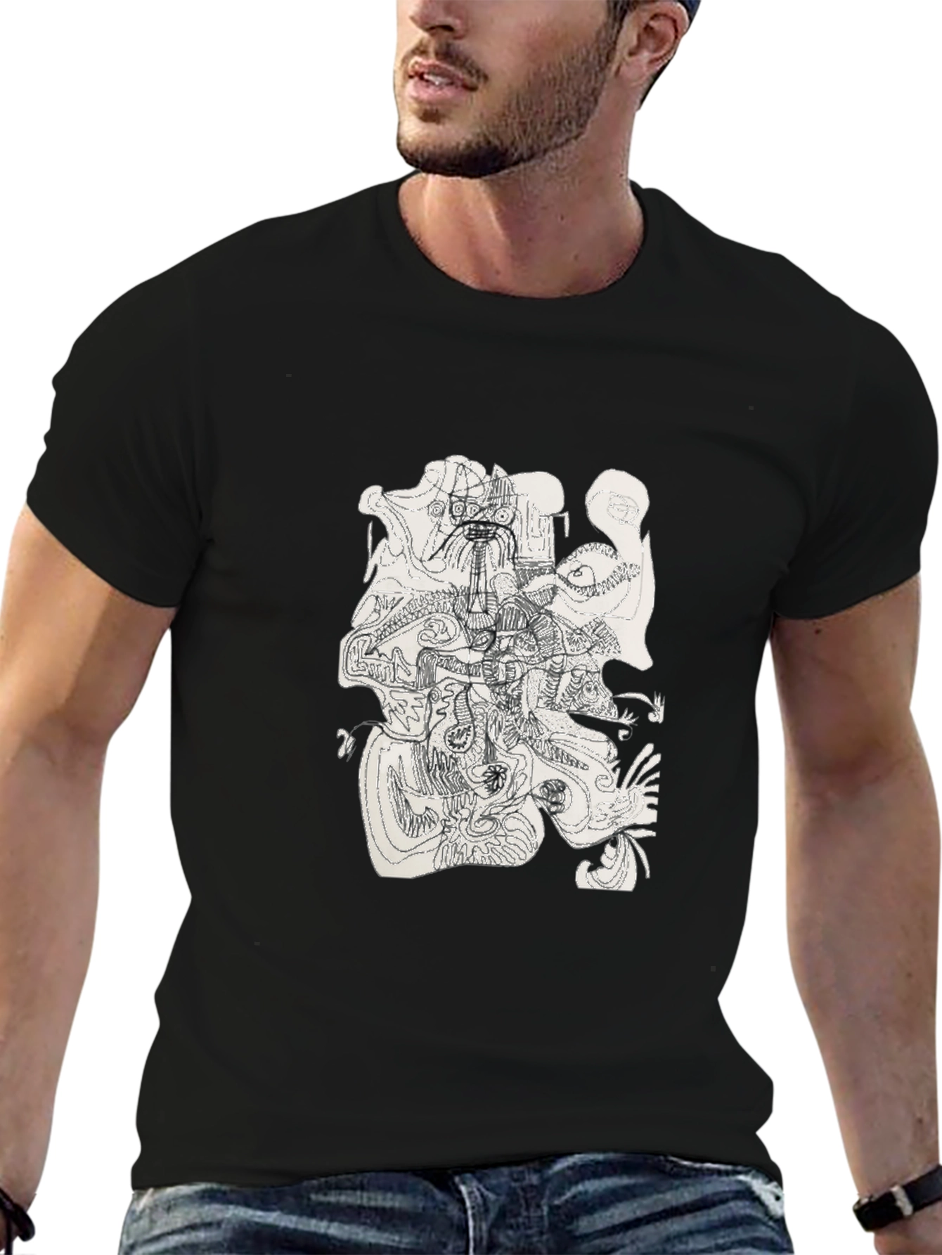 Abstract Art Black T-Shirt