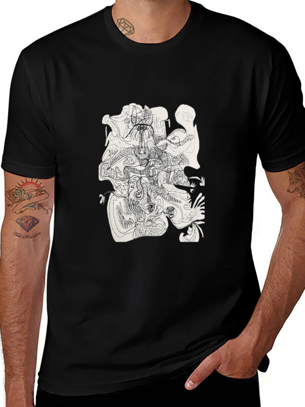 Abstract Art Black T-Shirt