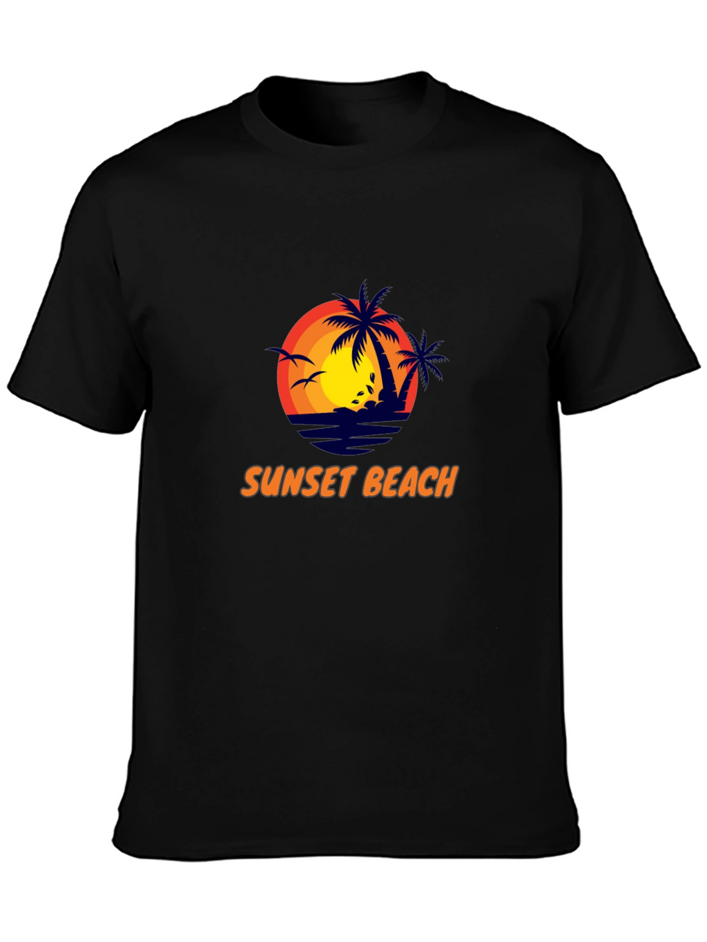 Sunset Beach Graphic Tee - Stylish Black T-Shirt