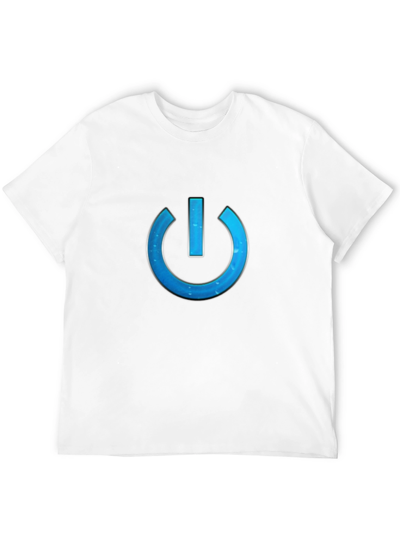 Tech-Style Power Button Graphic Tee - Black