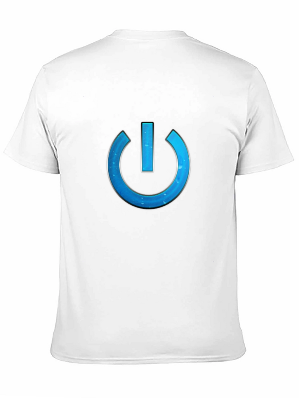 Tech-Style Power Button Graphic Tee - Black