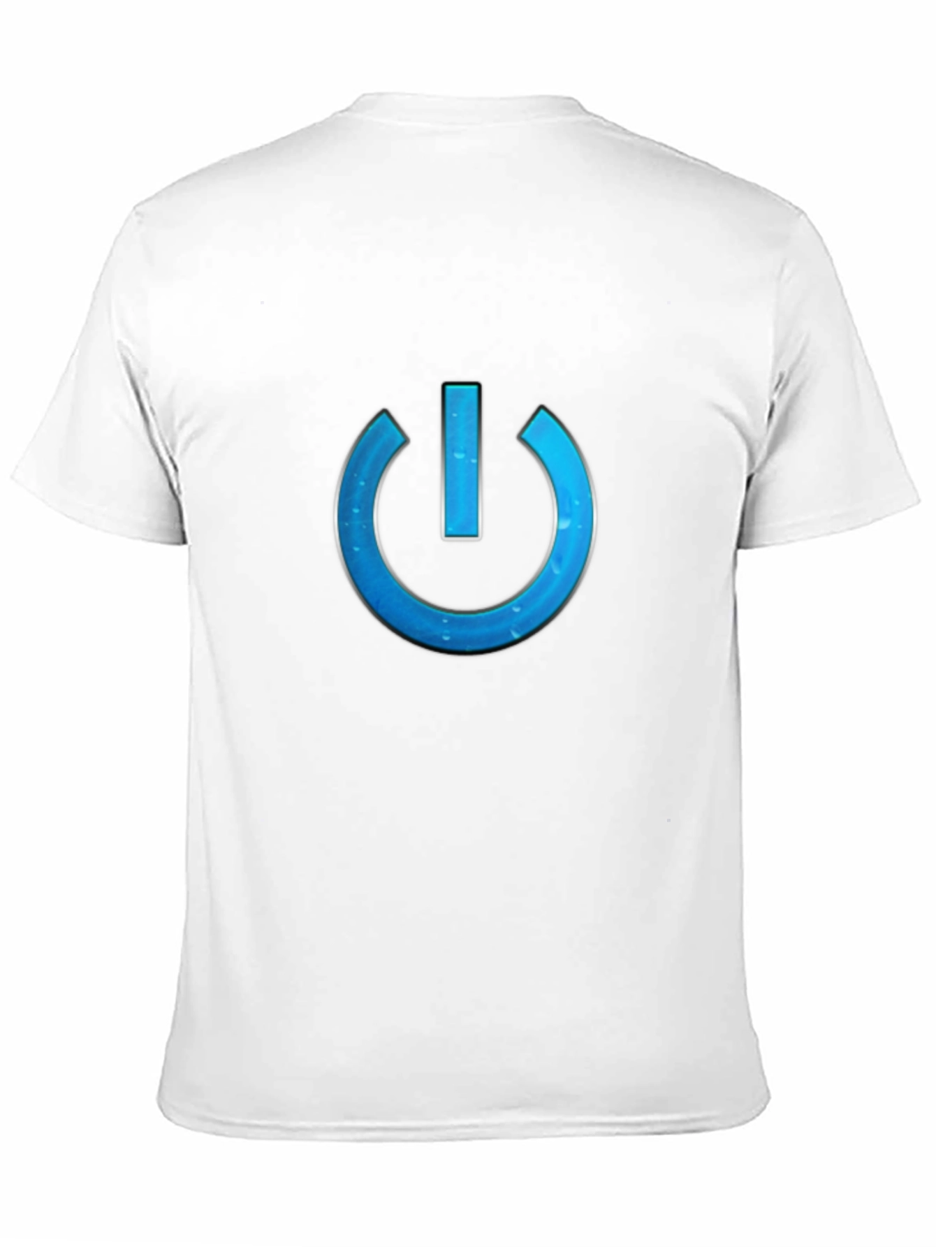 Tech-Style Power Button Graphic Tee - Black
