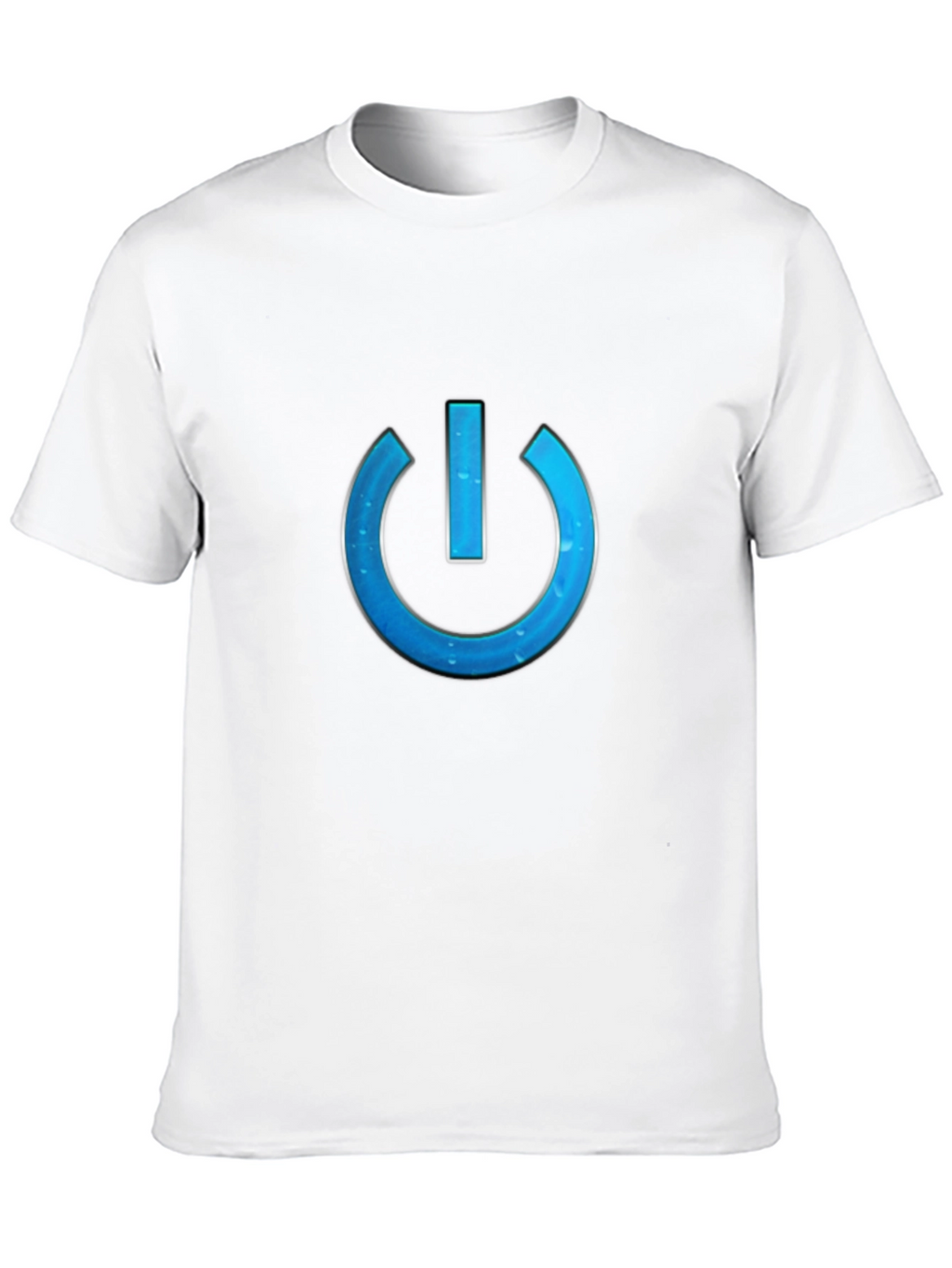 Tech-Style Power Button Graphic Tee - Black