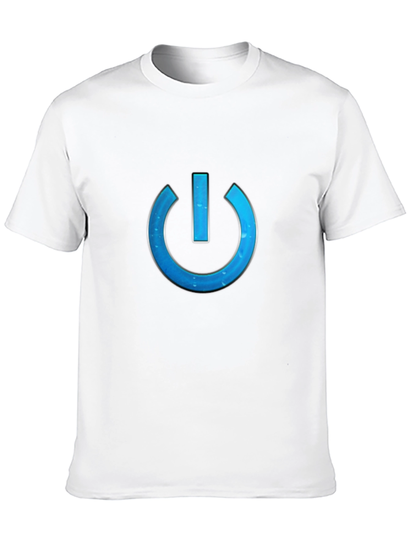 Tech-Style Power Button Graphic Tee - Black