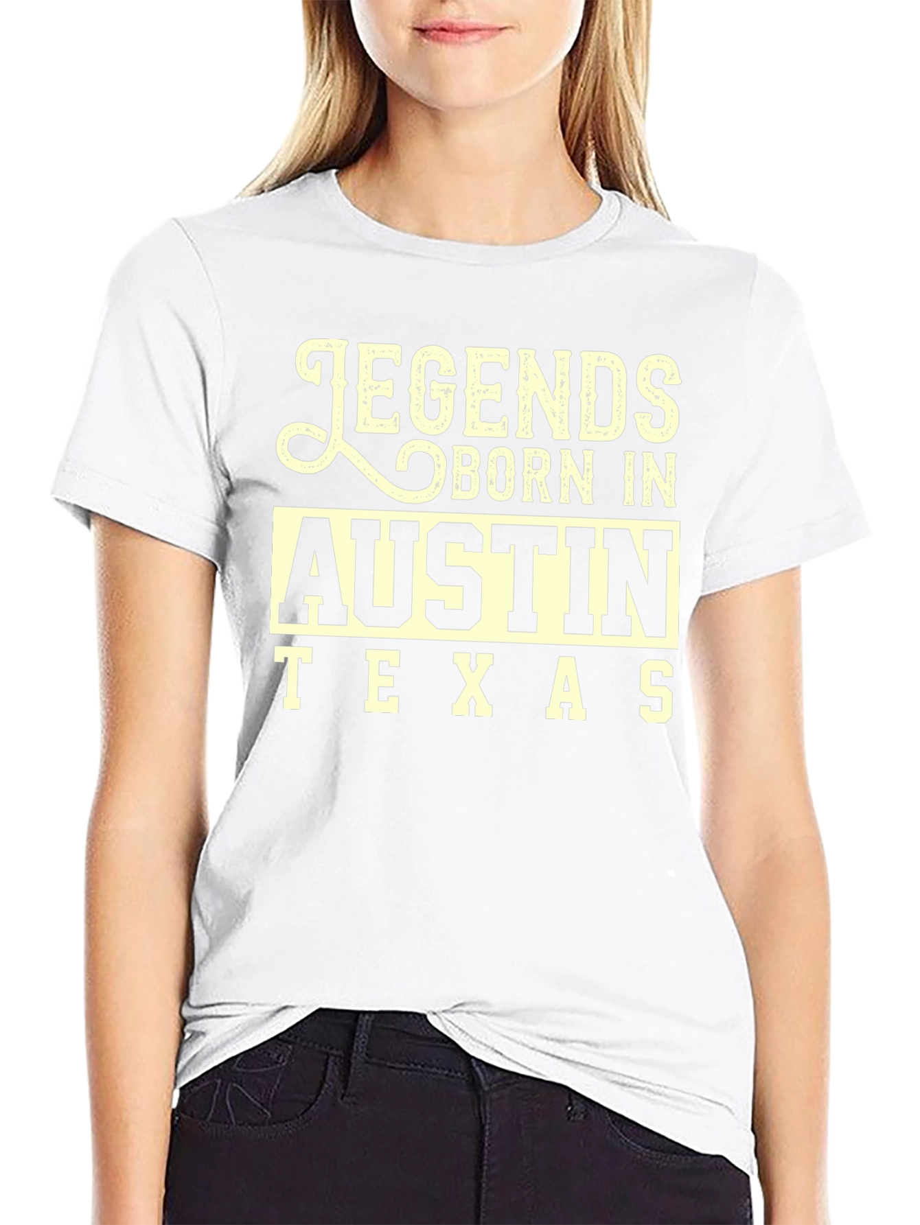 Legends Born In Austin Texas Black T-Shirt