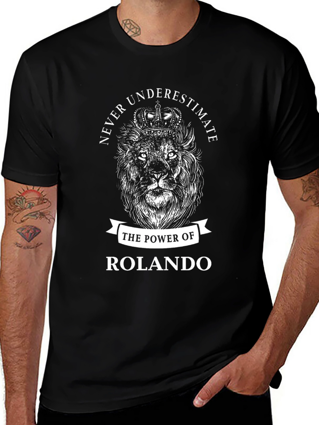 Rolando Lion King Crown Black T-Shirt