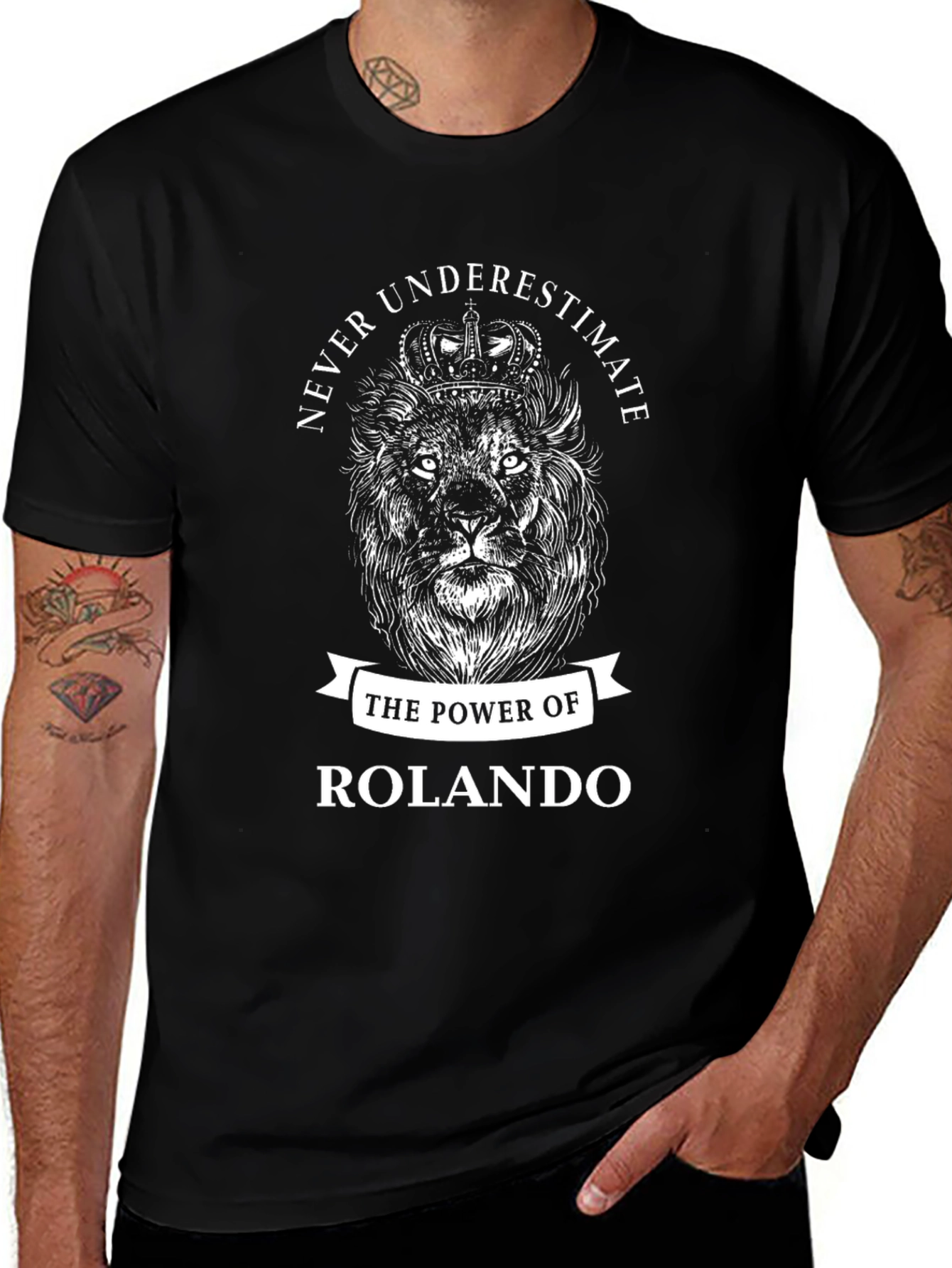 Rolando Lion King Crown Black T-Shirt