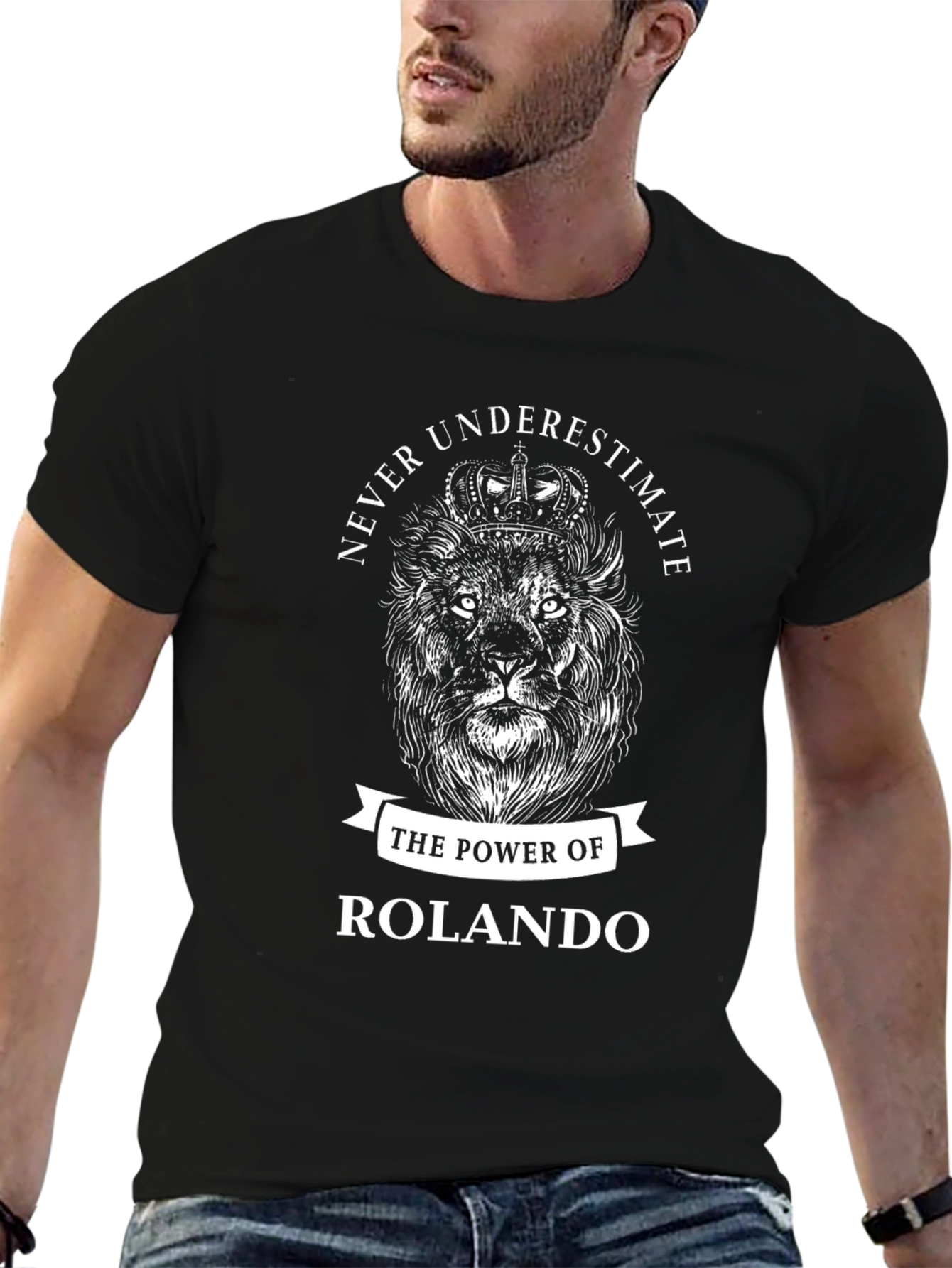 Rolando Lion King Crown Black T-Shirt