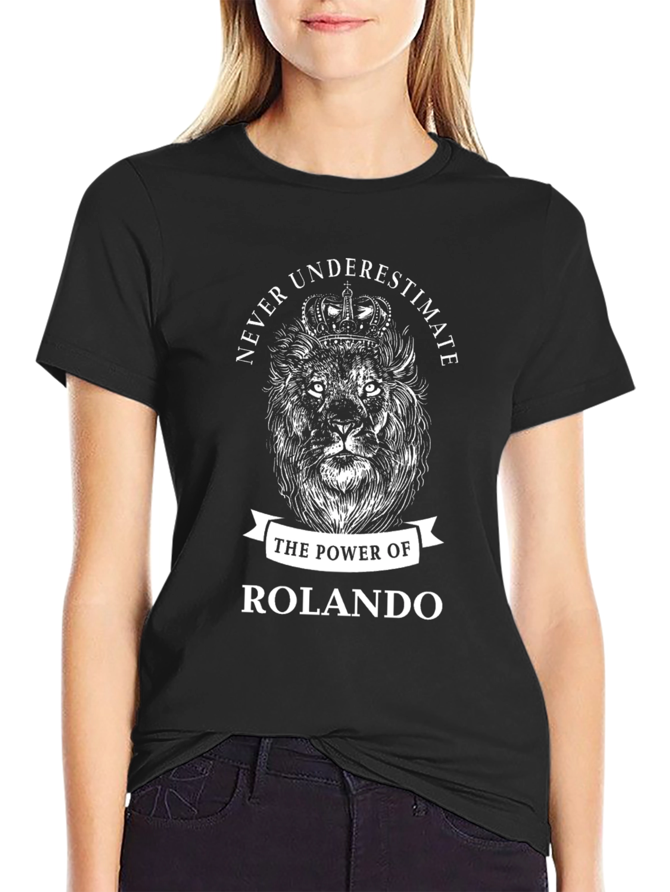 Rolando Lion King Crown Black T-Shirt