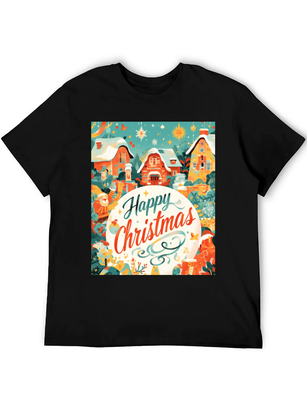 Festive Christmas Village Graphic Tee