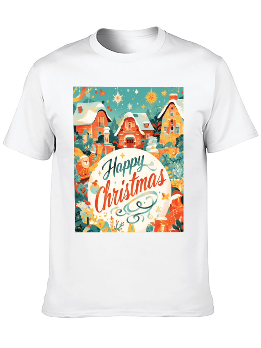 Festive Christmas Village Graphic Tee