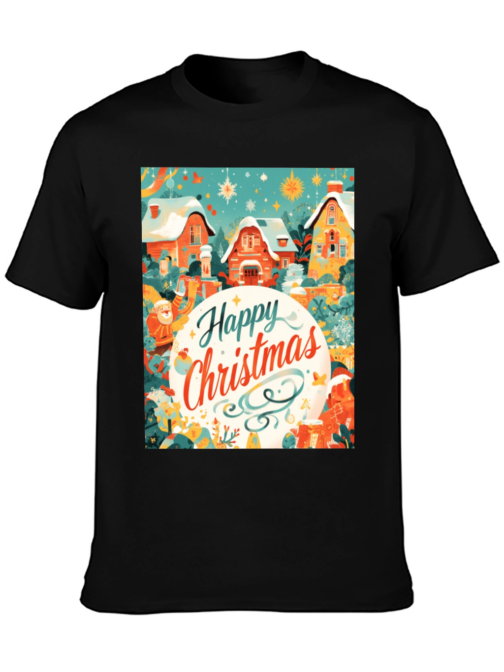 Festive Christmas Village Graphic Tee