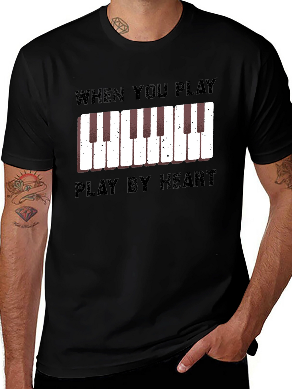 Play By Heart Piano Keys Graphic T-Shirt