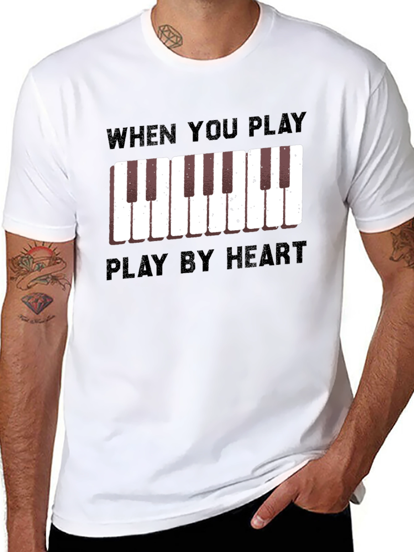 Play By Heart Piano Keys Graphic T-Shirt