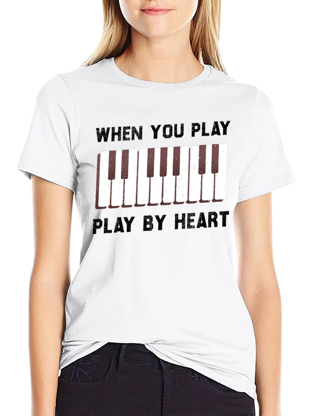 Play By Heart Piano Keys Graphic T-Shirt