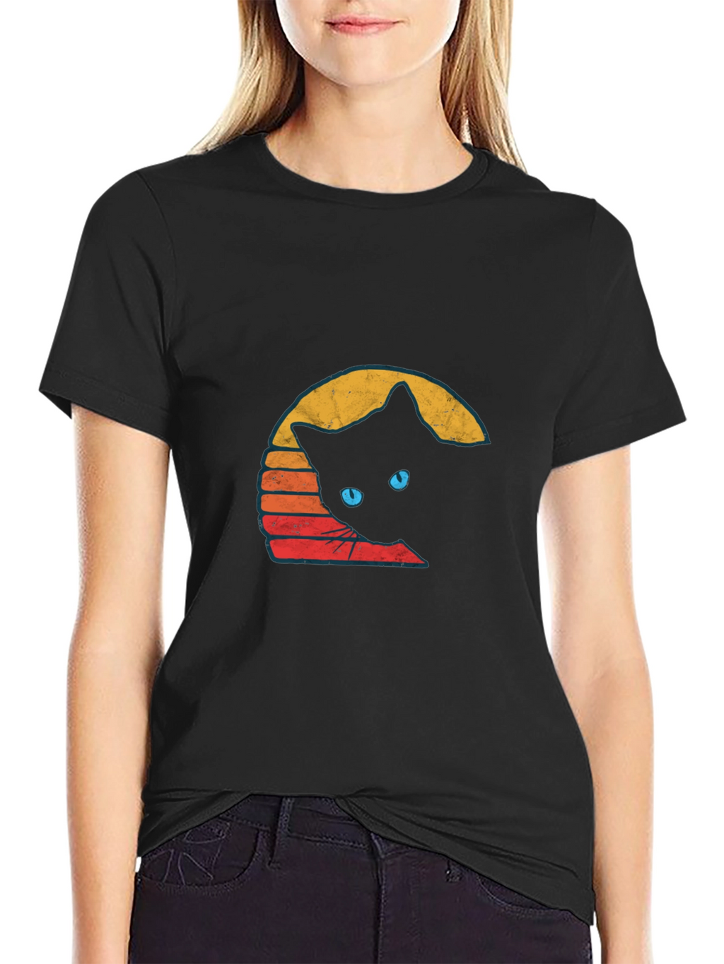 Retro Cat Graphic T-Shirt