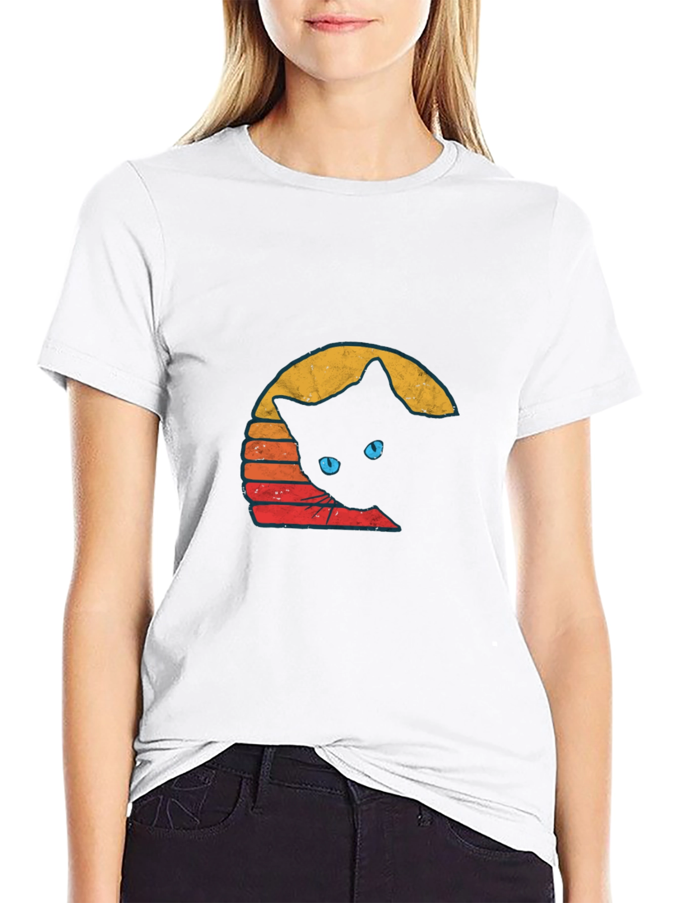 Retro Cat Graphic T-Shirt