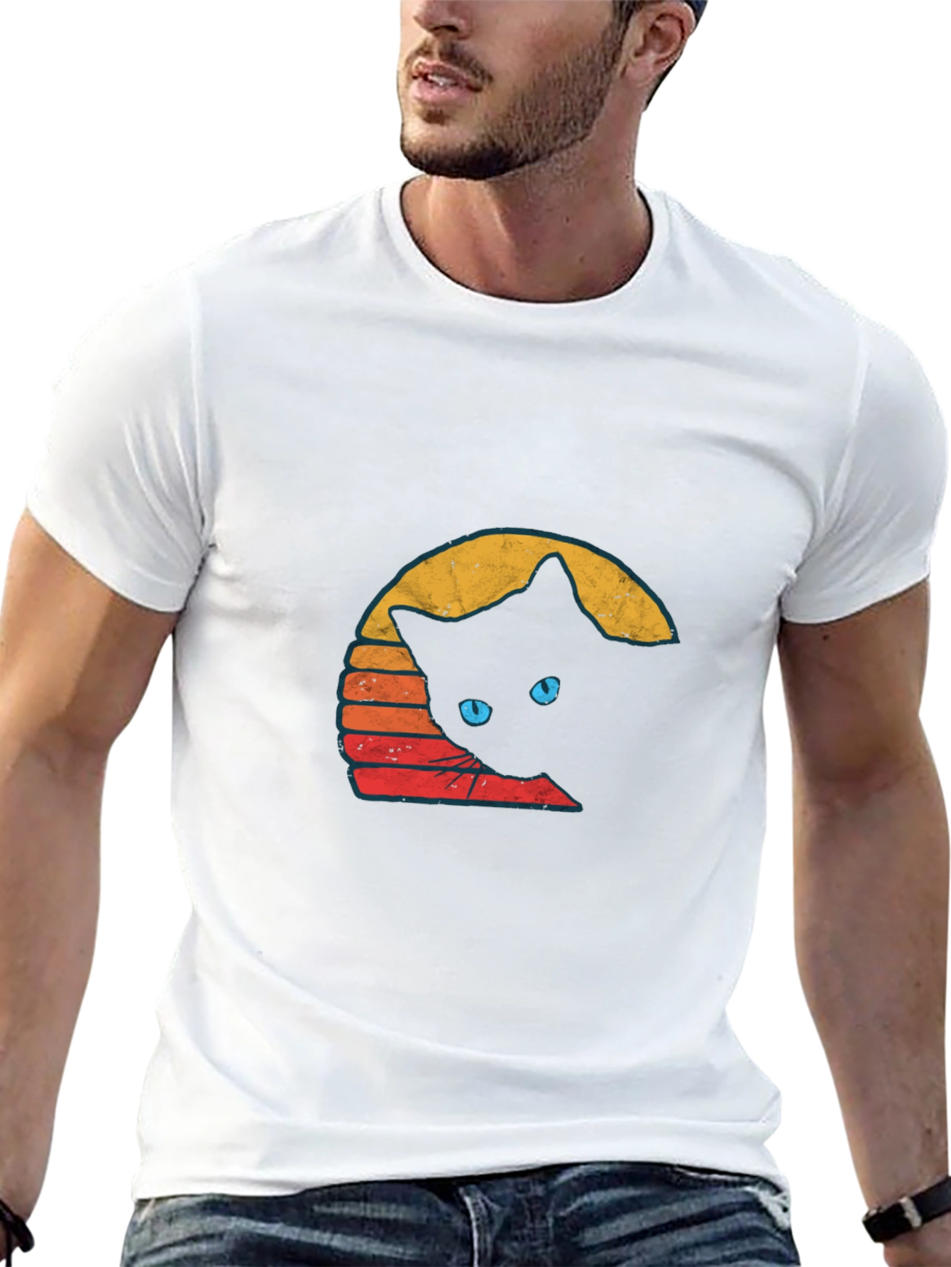 Retro Cat Graphic T-Shirt
