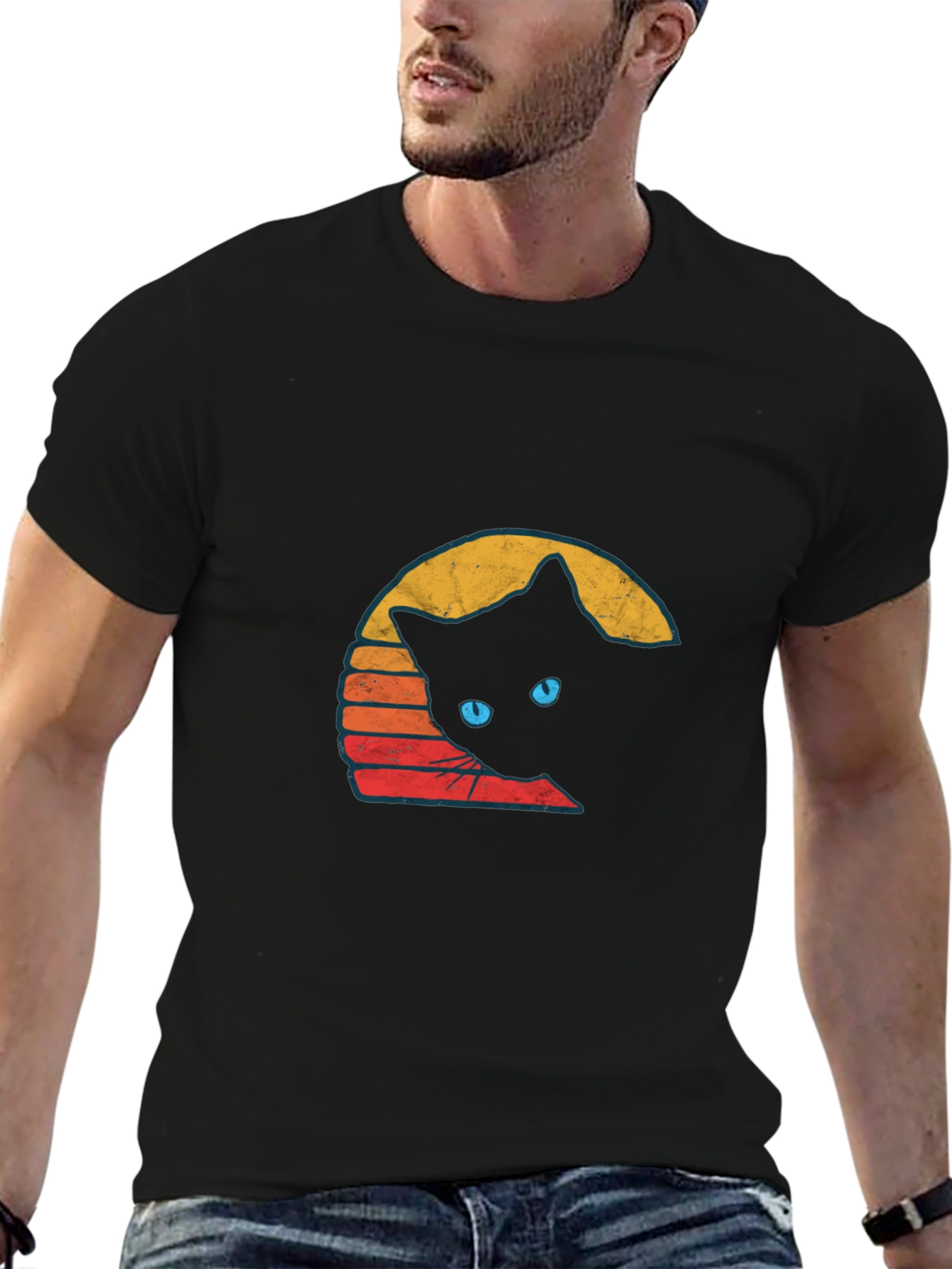 Retro Cat Graphic T-Shirt