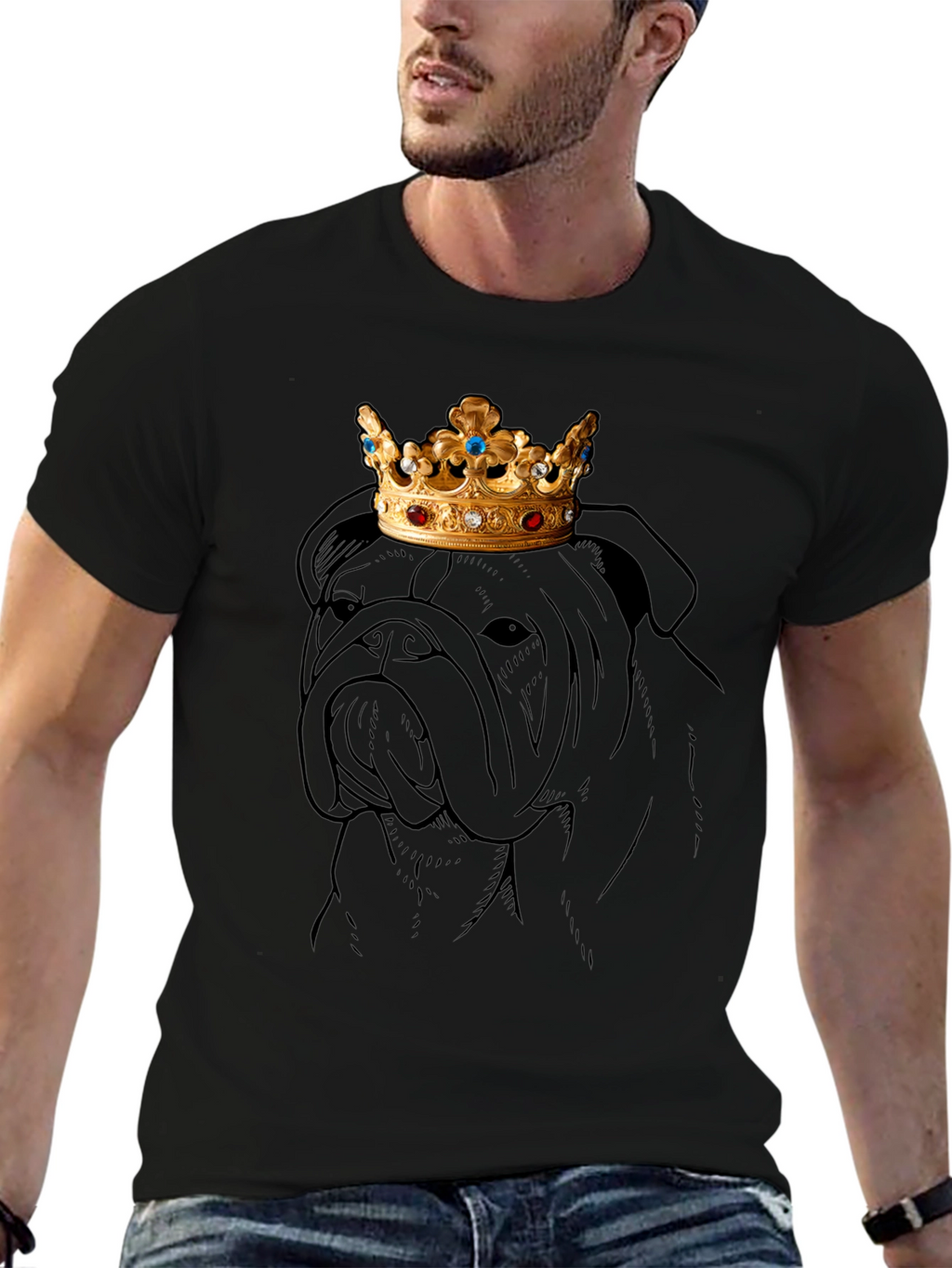 Bulldog King Graphic Tee - Black