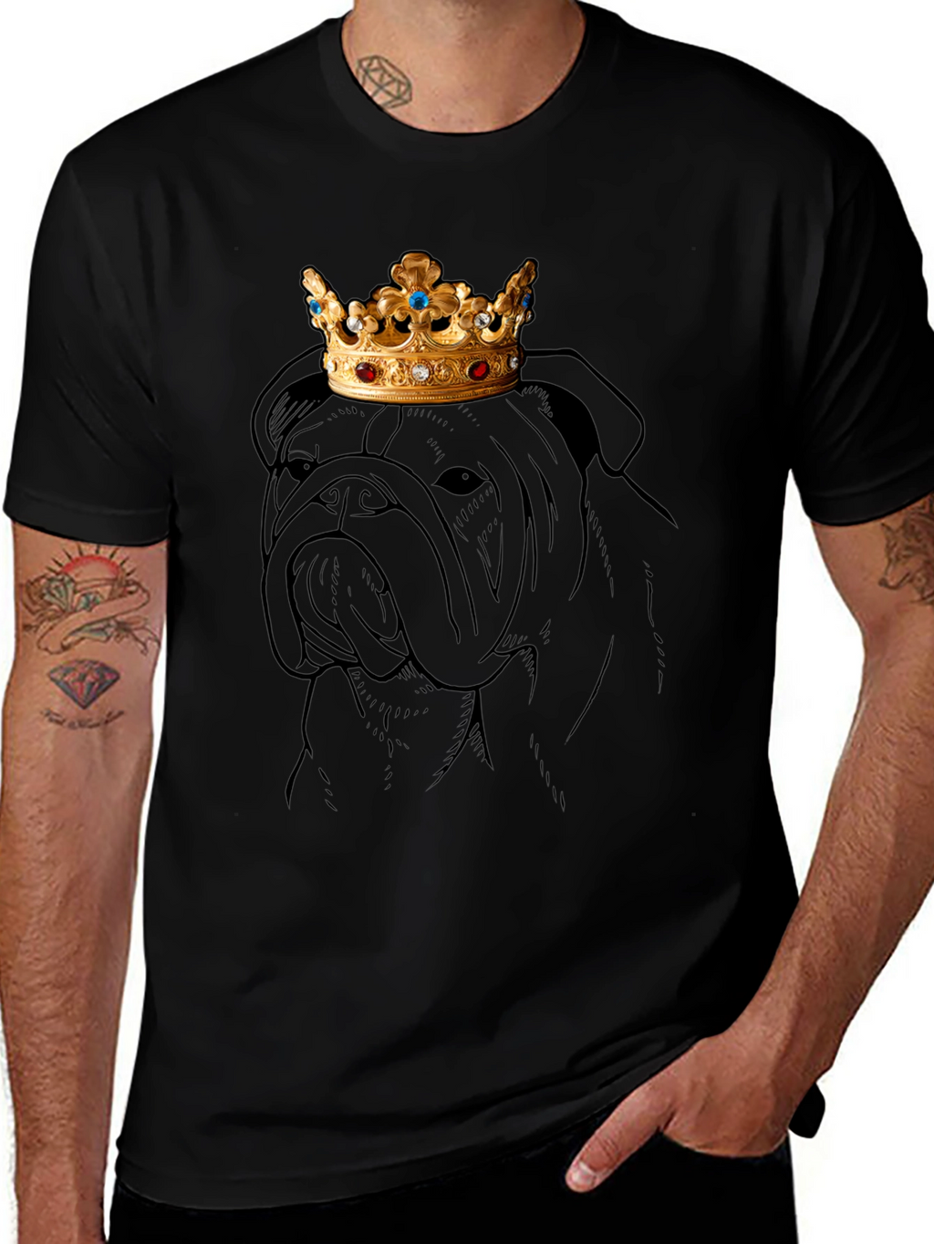 Bulldog King Graphic Tee - Black