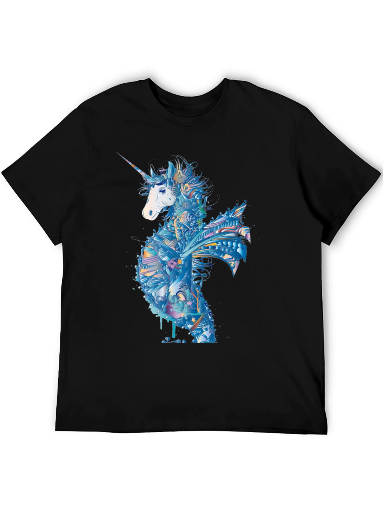 Unicorn Graphic Tee - Mens Black T-Shirt