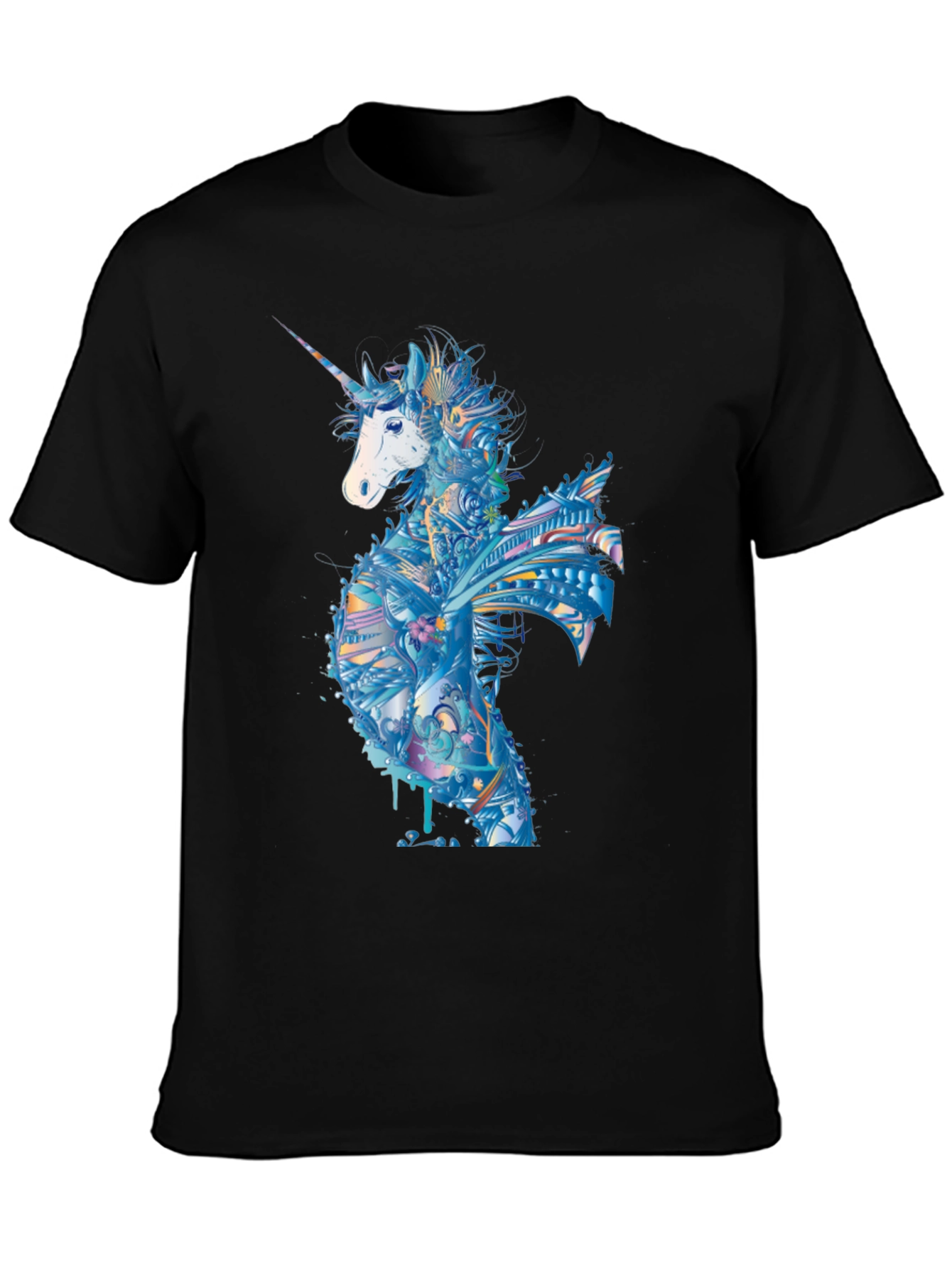 Unicorn Graphic Tee - Mens Black T-Shirt