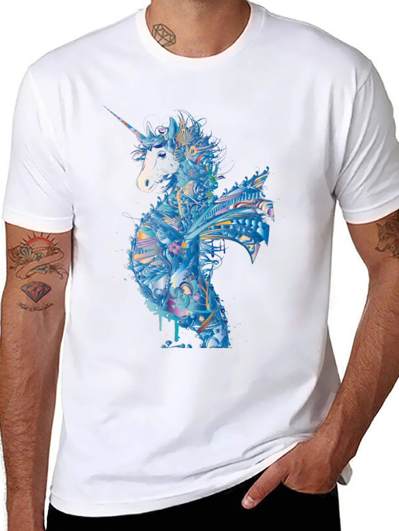 Unicorn Graphic Tee - Mens Black T-Shirt