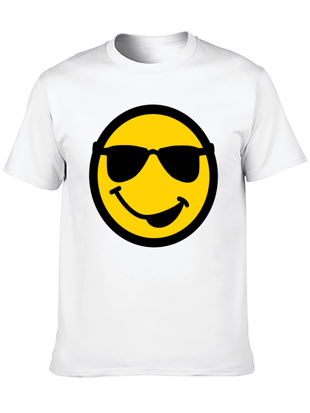 Cool Smiley Face Graphic Black T-Shirt