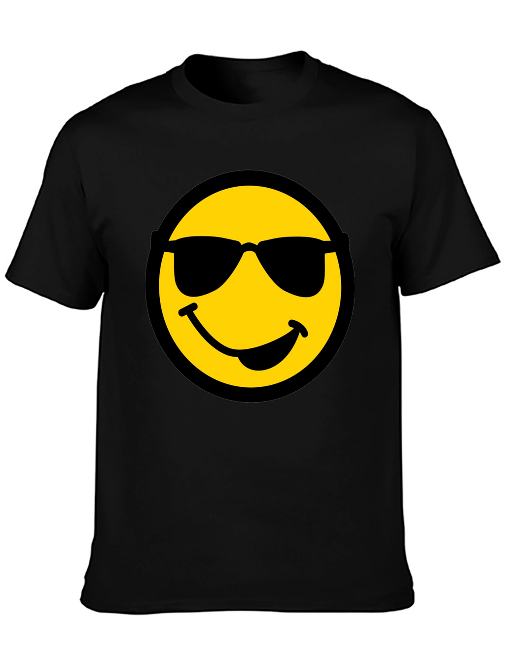 Cool Smiley Face Graphic Black T-Shirt