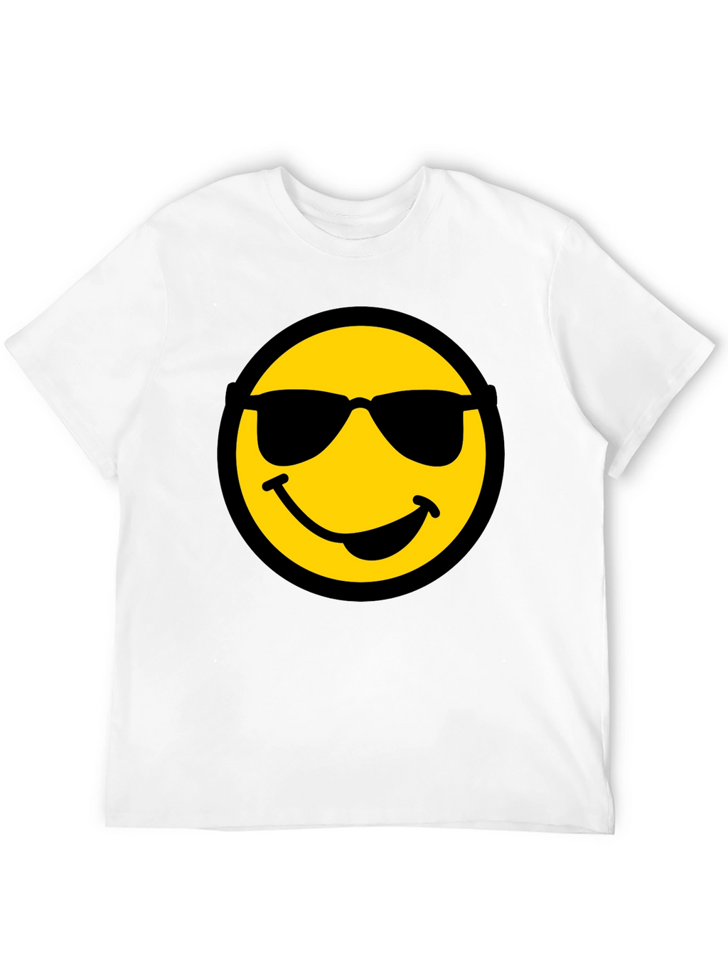 Cool Smiley Face Graphic Black T-Shirt