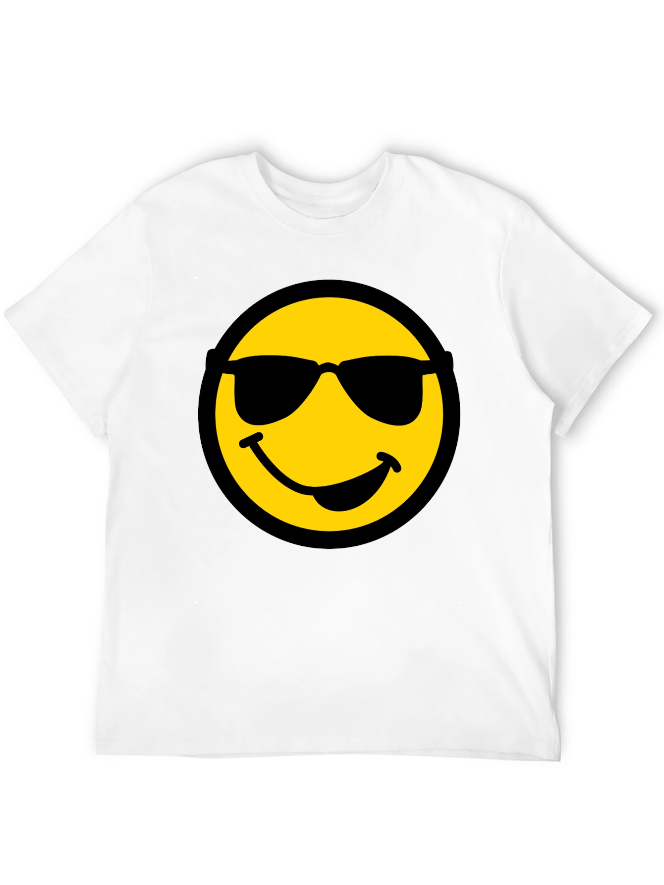 Cool Smiley Face Graphic Black T-Shirt