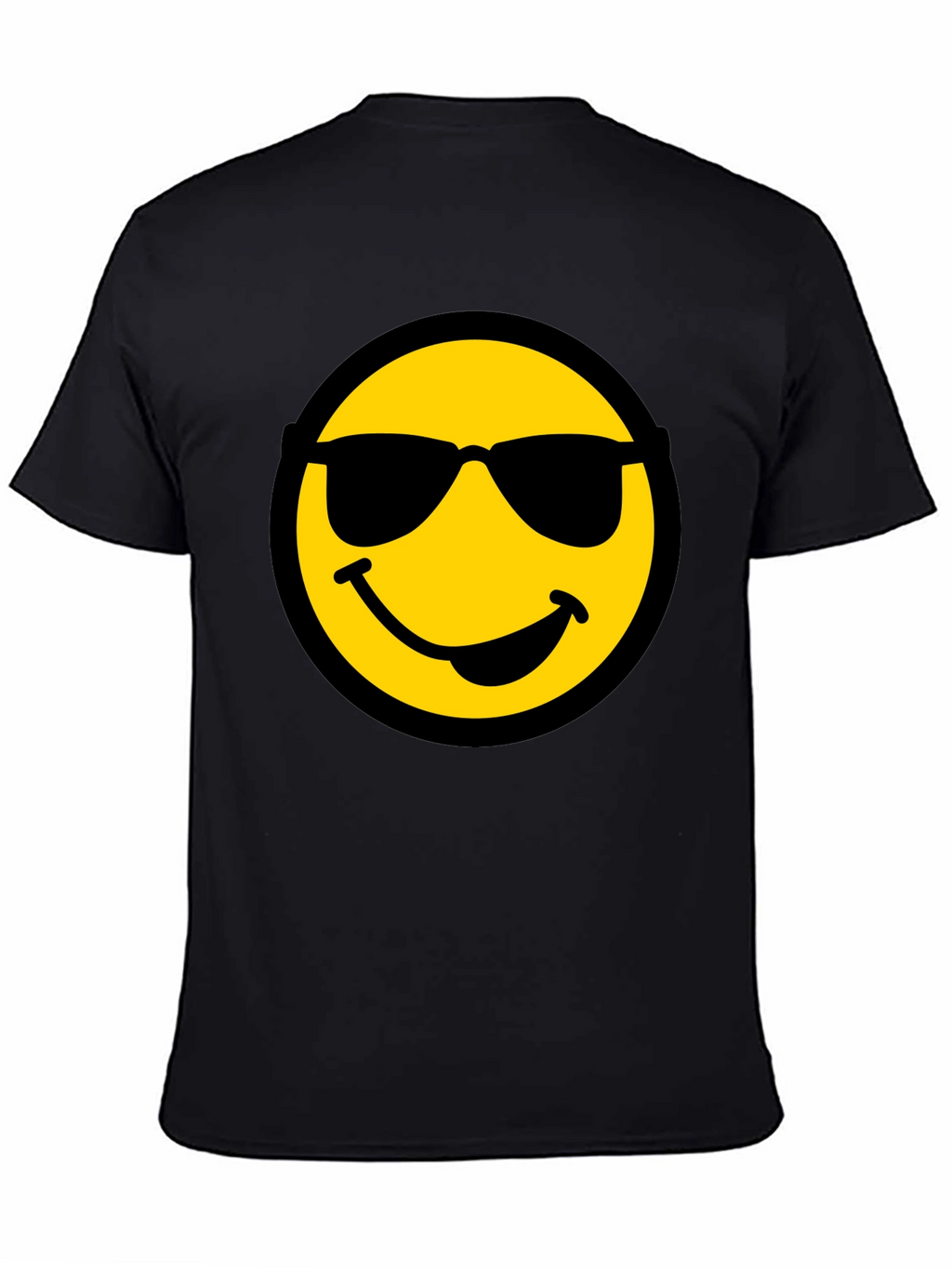 Cool Smiley Face Graphic Black T-Shirt